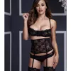 Peekaboo Lace Bra Cincher and Panty Set O/S