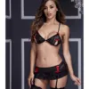 Peekaboo Bra Top and Garterskirt O/S