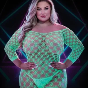Lapdance Glow In The Dark Mini Dress with Sleeves