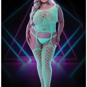 Lapdance Glow In The Dark Fishnet Keyhole Bodystocking
