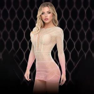 LAPDANCE Pink Dusk Long Sleeve Mini Dress