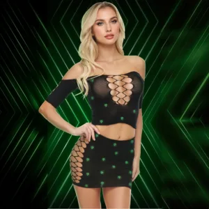LAPDANCE Diamond Crop Top & Skirt Set