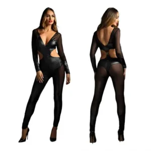 Edge Wetlook & Mesh Catsuit M/L